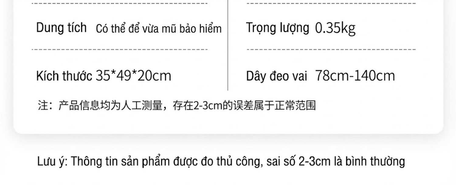 Balo Đựng Mũ Bảo Hiểm Xe Máy Chống Nước Dung Tích Lớn Màu Đen chi tiết 6