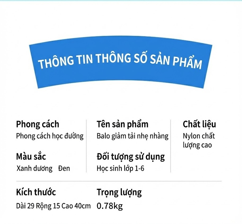 Balo Học Sinh Cấp 2, Cấp 3 Chống Thấm Nước Chống Mài Mòn Phát Sáng Màu Đen, Trắng chi tiết 9
