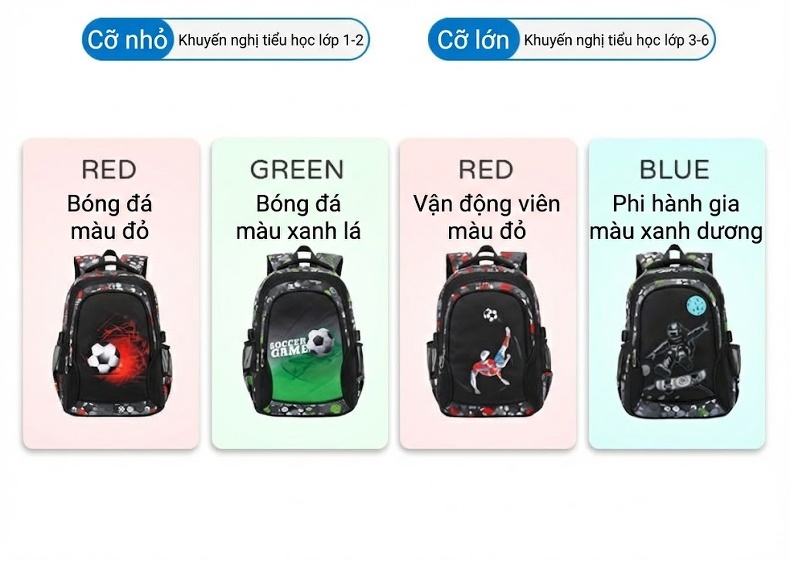 Balo Học Sinh Cấp 2, Cấp 3 Chống Thấm Nước Chống Mài Mòn Phát Sáng Màu Đen, Trắng chi tiết 12