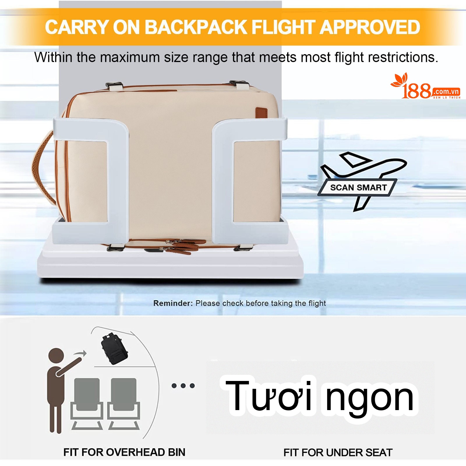 Balo Laptop Đa Năng Vải Dày Dặn Chống Sốc Chống Nước Có Cổng Sạc USB Màu Kem chi tiết 22