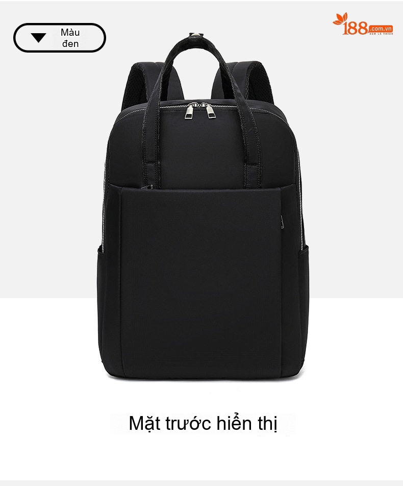Balo Laptop Nam Nữ Thời Trang Công Sở Du Lịch Đơn Giản Vải Dù Chống Thấm Nước Màu Hồng, Đen chi tiết 20