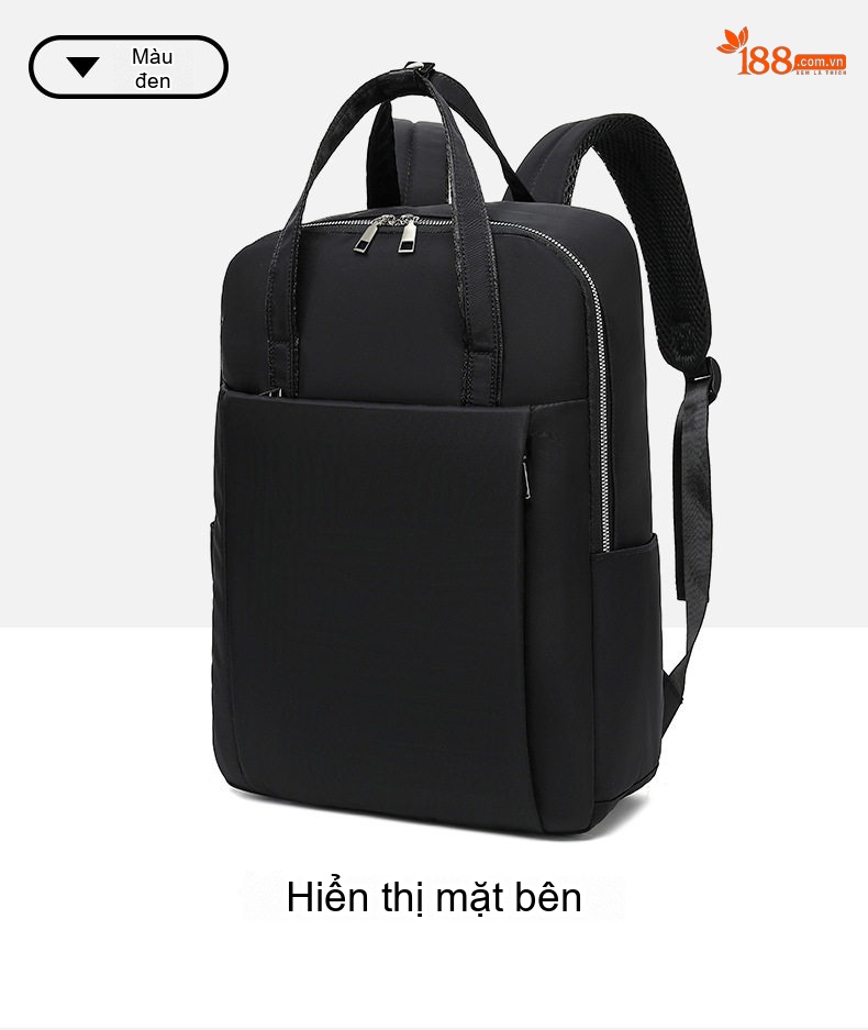 Balo Laptop Nam Nữ Thời Trang Công Sở Du Lịch Đơn Giản Vải Dù Chống Thấm Nước Màu Hồng, Đen chi tiết 21