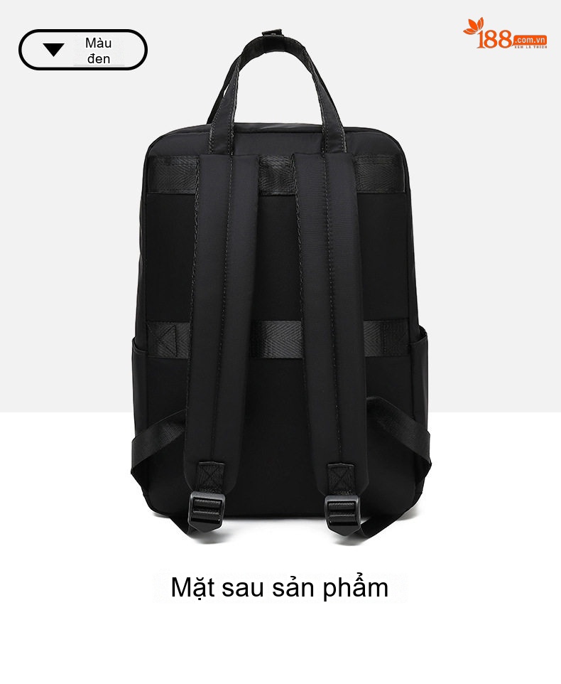 Balo Laptop Nam Nữ Thời Trang Công Sở Du Lịch Đơn Giản Vải Dù Chống Thấm Nước Màu Hồng, Đen chi tiết 22