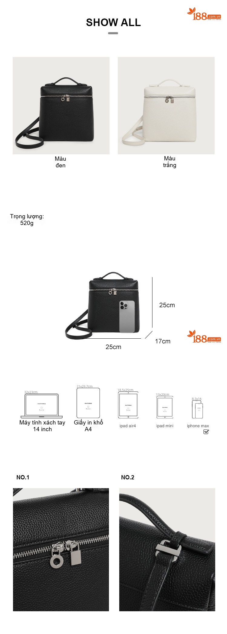 Balo Mini Đeo Vai Đựng Cơm Hộp Phong Cách Hàn Quốc Màu Trắng chi tiết 2