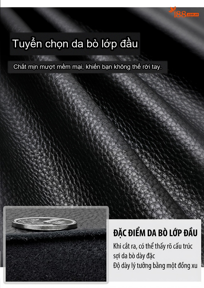 Balo Nữ Da Bò Thời Trang Cổ Điển Đựng Được Nhiều Đồ Màu Đen chi tiết 1