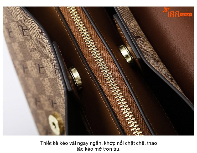 Balo Nữ Da Bóng Sức Chứa Lớn Phong Cách Thời Trang Màu Nâu chi tiết 24
