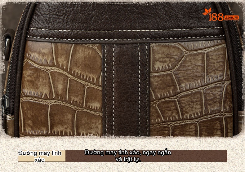 Balo Nữ Da Thật Mini Đeo Vai Đeo Chéo Thiết Kế Retro Màu Nâu, Xanh Lá, Đỏ chi tiết 13