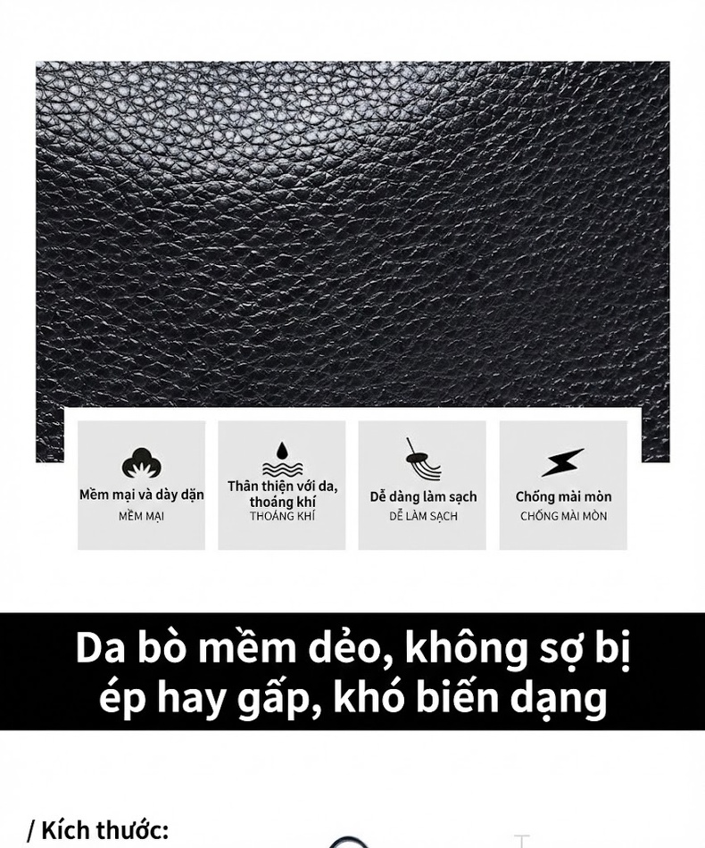 Balo Nữ Da Thật Sức Chứa Lớn Phong Cách Hàn Quốc Màu Đen chi tiết 6
