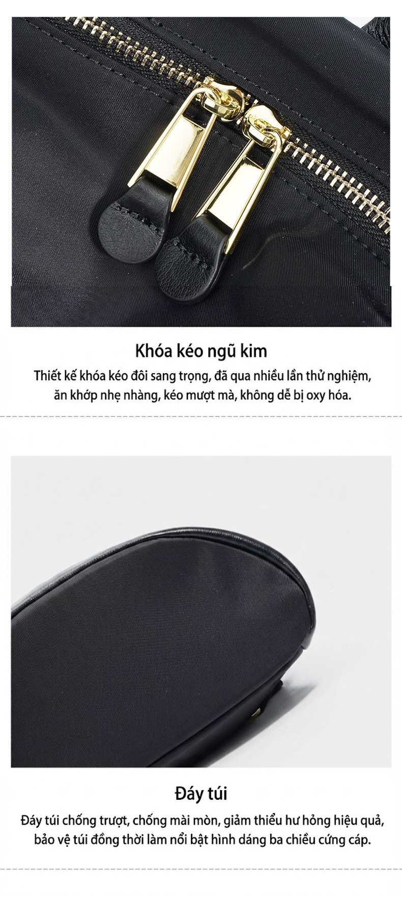 Balo Nữ Thời Trang Cao Cấp Vải Oxford Chống Thấm Nước Dung Tích Lớn Màu Đen, Nâu chi tiết 11