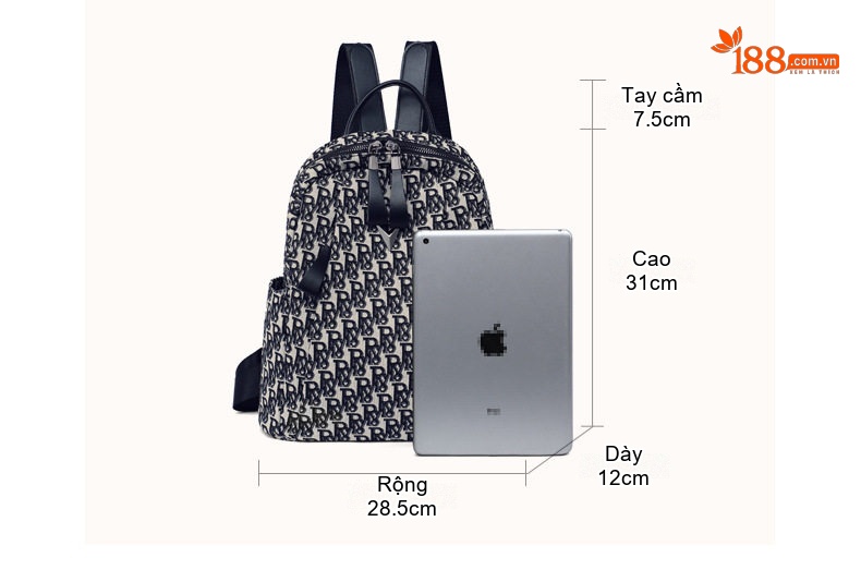 Balo Nữ Vải Canvas In Họa Tiết Thời Trang, Balo Đeo Vai Nữ chi tiết 8