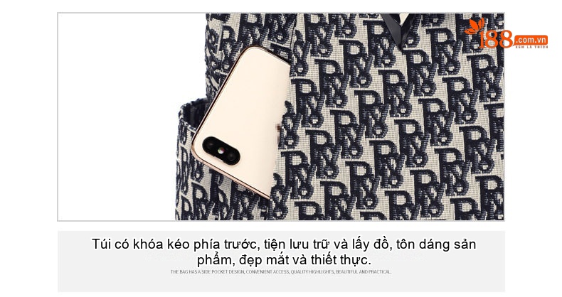 Balo Nữ Vải Canvas In Họa Tiết Thời Trang, Balo Đeo Vai Nữ chi tiết 17