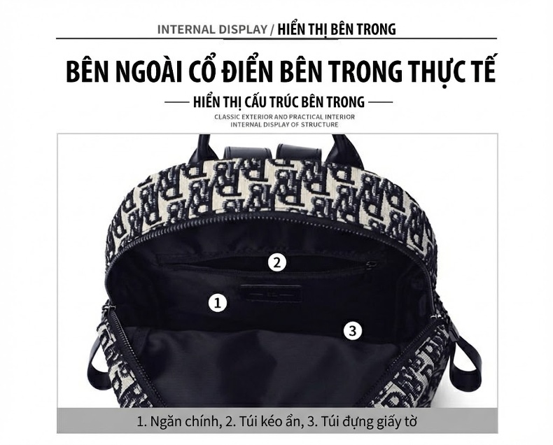 Balo Nữ Vải Canvas In Họa Tiết Thời Trang, Balo Đeo Vai Nữ chi tiết 20