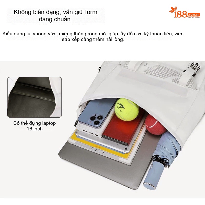 Balo Thể Thao Tập Gym Chống Nước Đa Năng Thiết Kế Thời Trang Cho Nam Nữ Màu Trắng, Đen