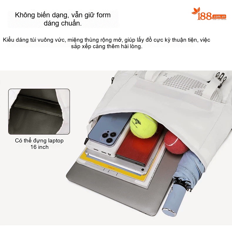 Balo Thể Thao Tập Gym Chống Nước Đa Năng Thiết Kế Thời Trang Cho Nam Nữ Màu Trắng, Đen chi tiết 17