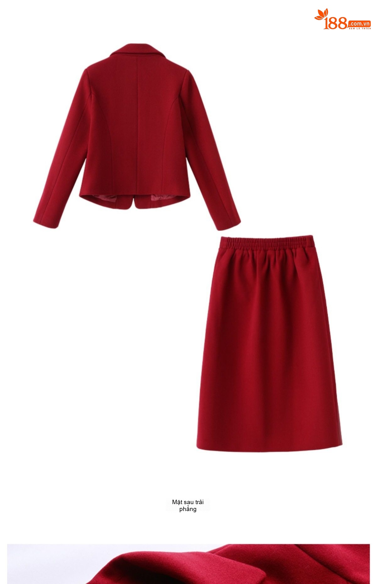 Bộ Áo Khoác Blazer và Chân Váy Nữ Vải Nỉ Cao Cấp Phong Cách Hàn Quốc Màu Đỏ, Nâu, Đen chi tiết 33