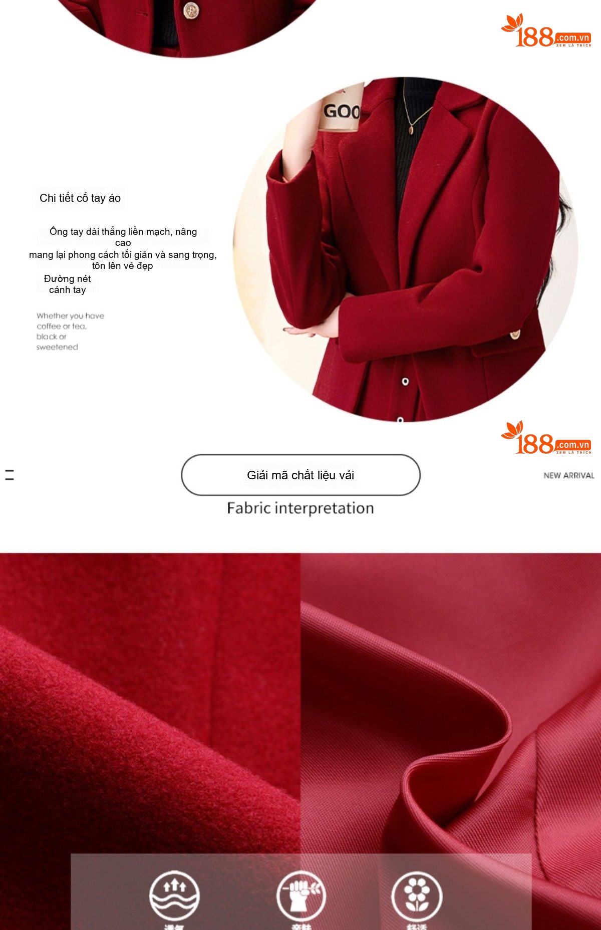 Bộ Áo Khoác Blazer và Chân Váy Nữ Vải Nỉ Cao Cấp Phong Cách Hàn Quốc Màu Đỏ, Nâu, Đen chi tiết 5