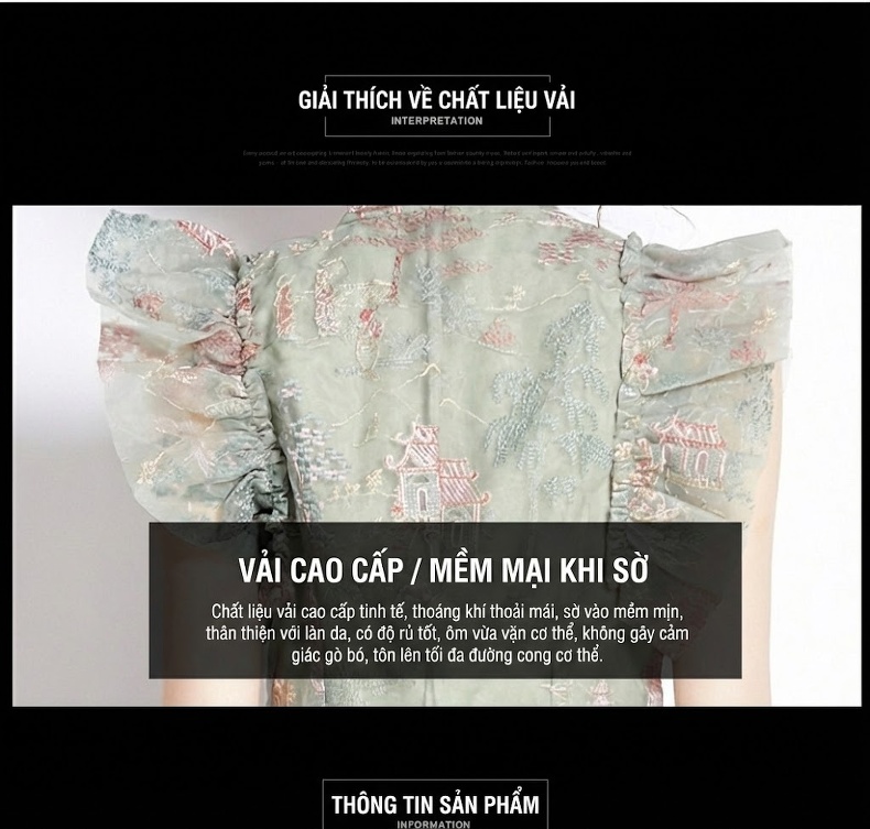 Bộ Áo và Quần Short Nữ Cách Tân Phong Cách Trung Hoa Cổ Điển chi tiết 2