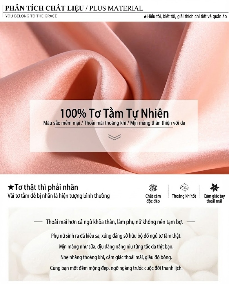 Bộ Đồ Ngủ Lụa Nữ Dài Tay 2 Món Ren Mùa Hè Thu chi tiết 3