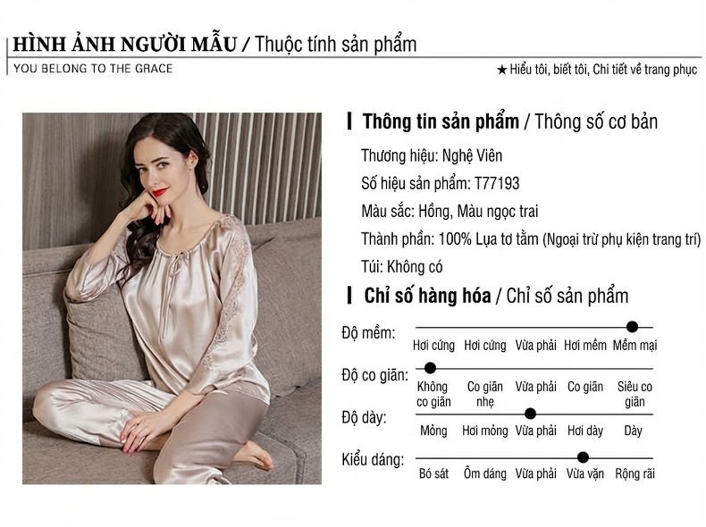 Bộ Đồ Ngủ Lụa Nữ Dài Tay 2 Món Ren Mùa Hè Thu chi tiết 5