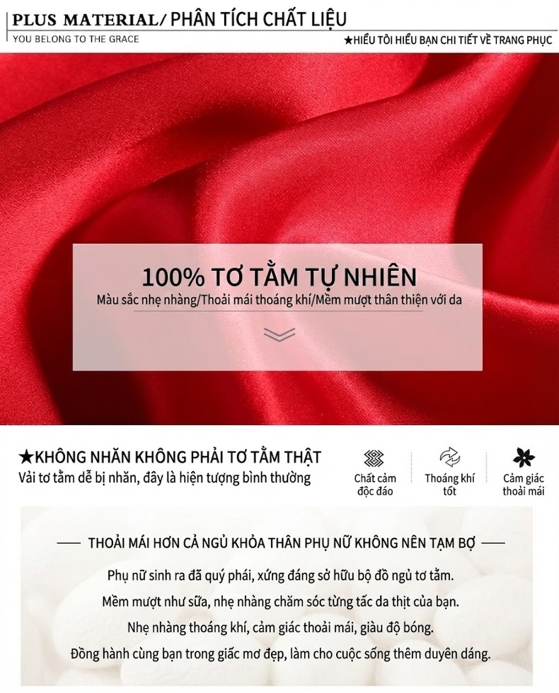 Bộ Đồ Ngủ Lụa Tơ Tằm Dài Tay Cho Nữ Mùa Xuân Thu chi tiết 2