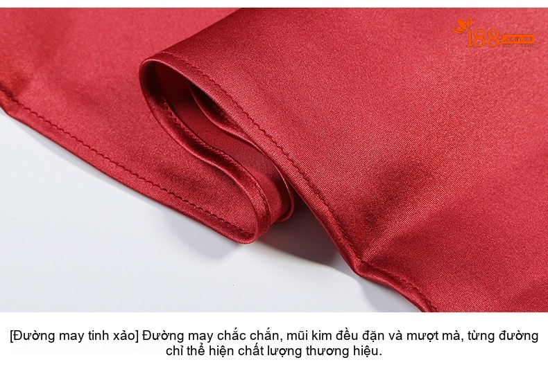 Bộ Đồ Ngủ Lụa Tơ Tằm Dài Tay Cho Nữ Mùa Xuân Thu chi tiết 12
