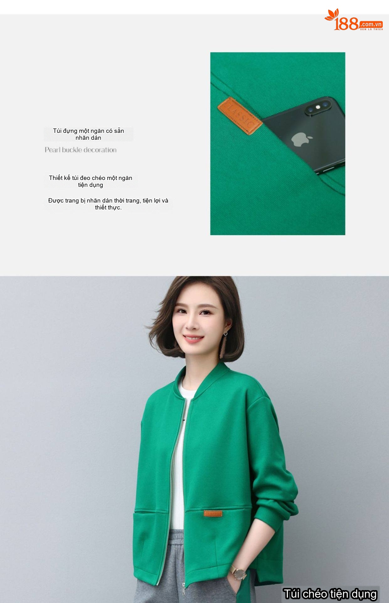 Bộ đồ thể thao nữ dáng rộng thu đông chất liệu cotton chi tiết 8