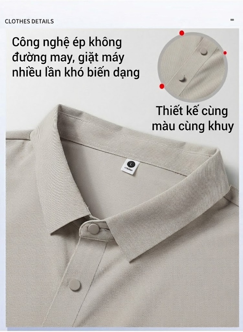 Bộ Quần Áo Nam Mùa Hè Áo Polo Tay Ngắn Quần Dài Chất Liệu Thoáng Mát Màu Xanh, Be, Đen chi tiết 5