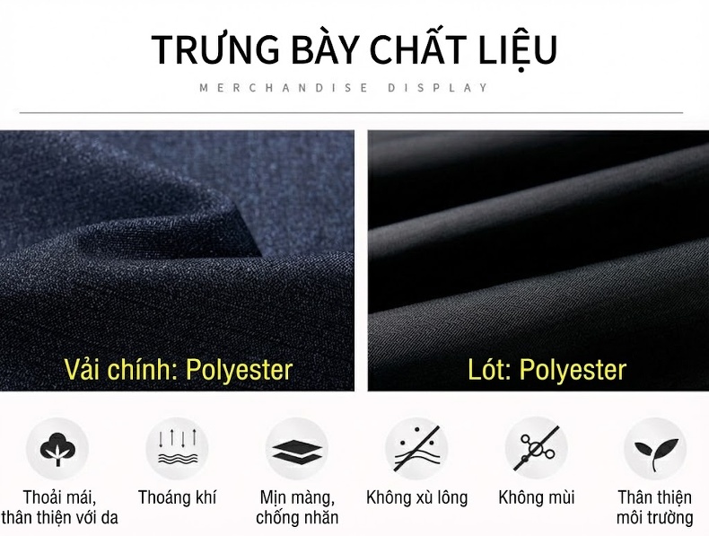 Bộ Quần Áo Nam Phong Cách Trung Hoa Trung Niên, Áo Khoác Thu Đông Cho Bố, Ông Vải Dệt Màu Xanh Navy chi tiết 4