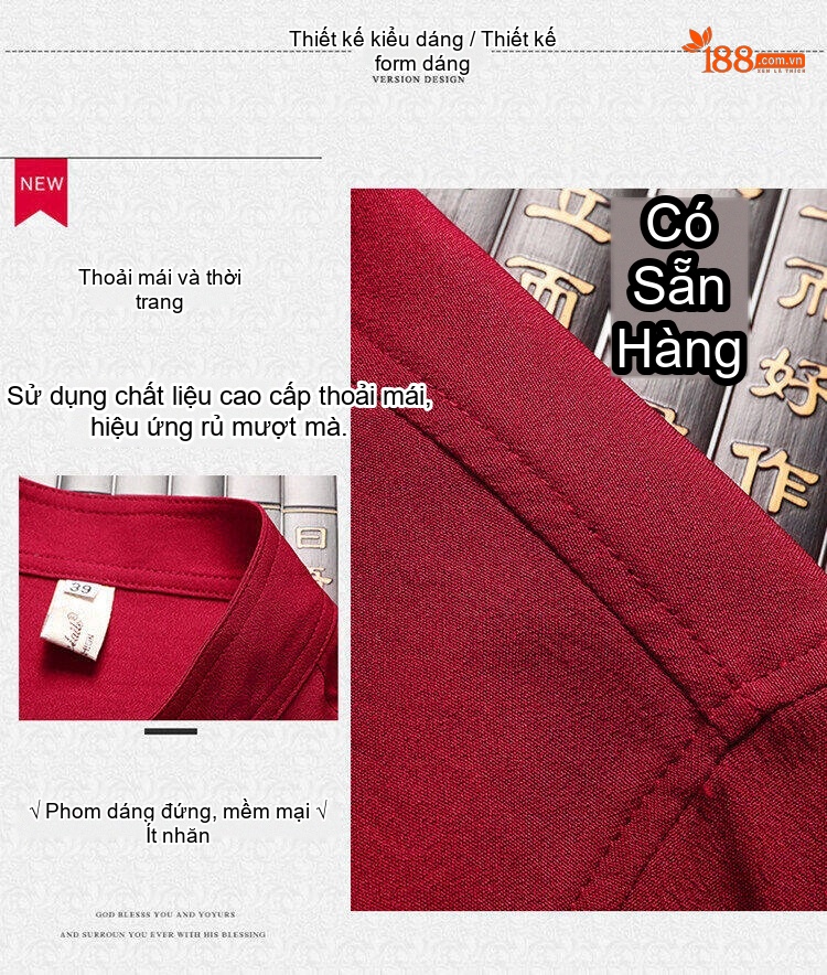 Bộ Quần Áo Nam Trung Niên Tay Dài Thêu Họa Tiết Phong Cách Trung Hoa chi tiết 7