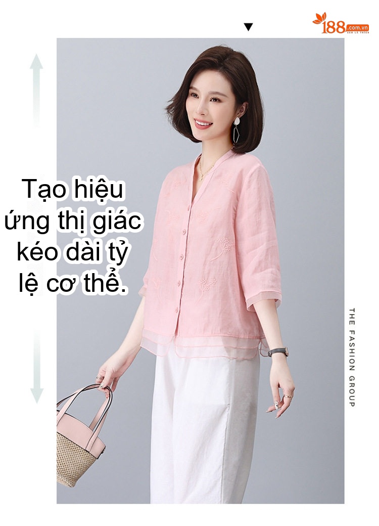 Bộ Quần Áo Nữ Áo Sơ Mi và Quần Lửng Chất Liệu 苎麻 (Linen Ramie) Tay Lỡ Màu Cam, Trắng, Xanh Navy, Tím... chi tiết 7