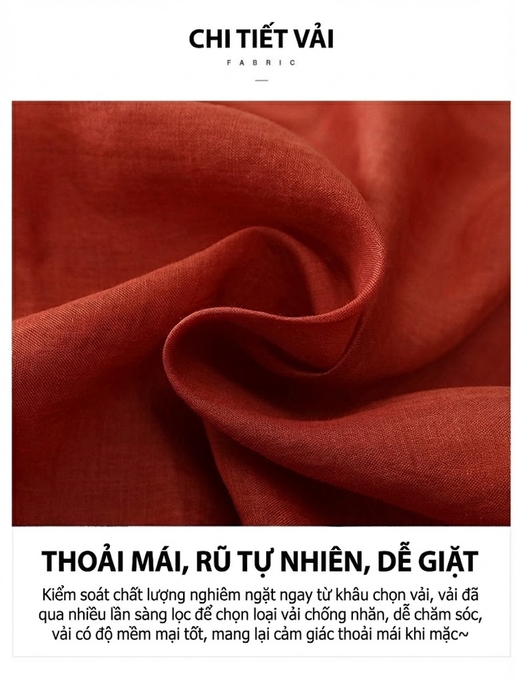Bộ Quần Áo Nữ Áo Sơ Mi và Quần Lửng Chất Liệu 苎麻 (Linen Ramie) Tay Lỡ Màu Cam, Trắng, Xanh Navy, Tím... chi tiết 28