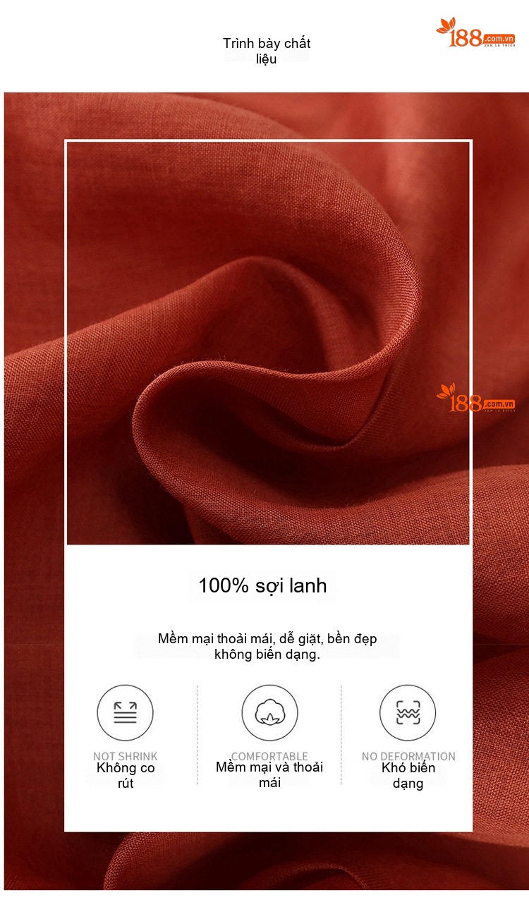 Bộ Quần Áo Nữ Áo Sơ Mi và Quần Lửng Chất Liệu 苎麻 (Linen Ramie) Tay Lỡ Màu Cam, Trắng, Xanh Navy, Tím... chi tiết 10