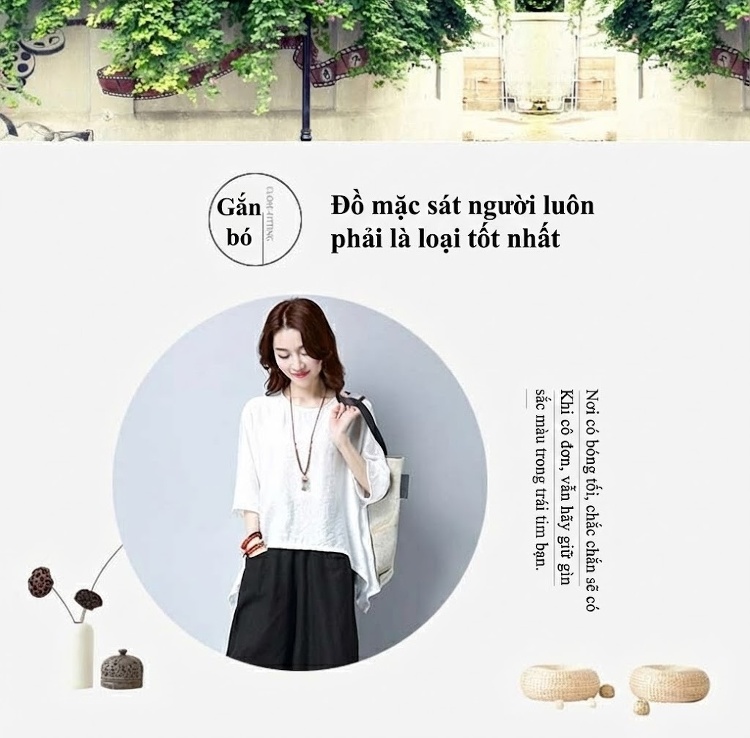 Bộ Quần Áo Nữ Cotton Linen Áo Kiểu Tay Lỡ Quần Ống Rộng Phong Cách Hàn Quốc Màu Đen, Đỏ Rượu Vang, Xanh Lá, Trắng chi tiết 2