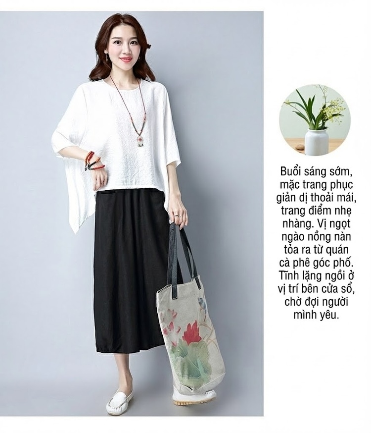 Bộ Quần Áo Nữ Cotton Linen Áo Kiểu Tay Lỡ Quần Ống Rộng Phong Cách Hàn Quốc Màu Đen, Đỏ Rượu Vang, Xanh Lá, Trắng chi tiết 24