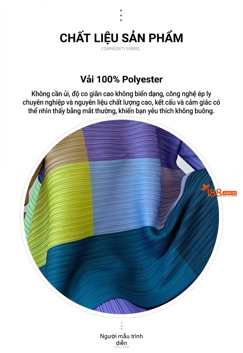 Bộ Quần Áo Nữ Dệt Kim Pleated Màu Xanh Dương, Tím, Hồng, Vàng... chi tiết 6