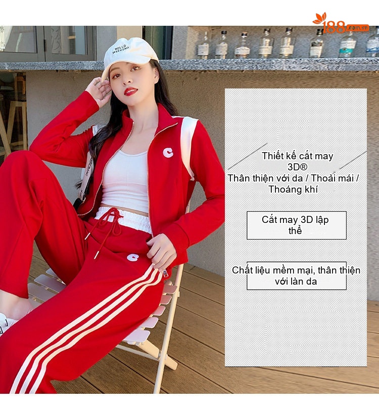 Bộ quần áo thể thao nữ dáng rộng lót lông giữ ấm chi tiết 4