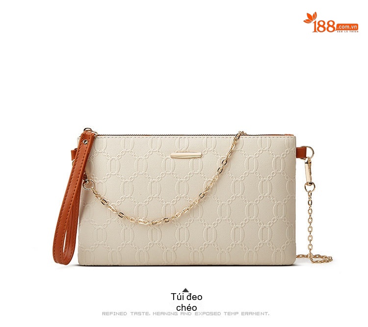 Bộ Túi Tote Nữ Thời Trang Phong Cách Vintage Gồm 3 Món Màu Nâu, Đen, Trắng Kem... chi tiết 16