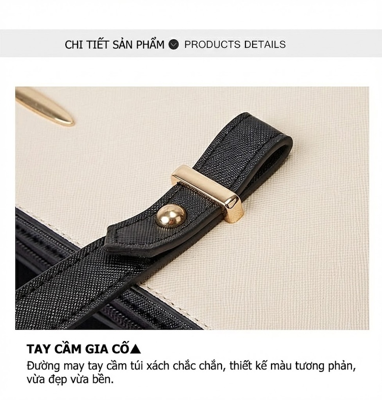Bộ Túi Xách Nữ 3 Món Da Bóng Đeo Vai, Đeo Chéo, Xách Tay Màu Đen, Đỏ Rượu Vang, Trắng Kem, Nâu chi tiết 20