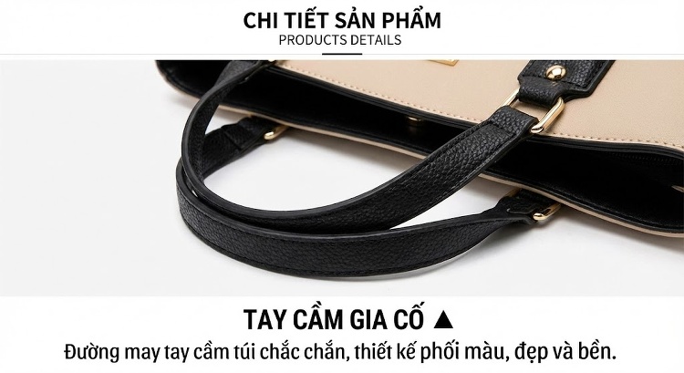 Bộ Túi Xách Nữ 3 Món Da Bóng Đeo Vai, Đeo Chéo, Xách Tay Màu Nâu, Đen, Đỏ, Hồng... chi tiết 17