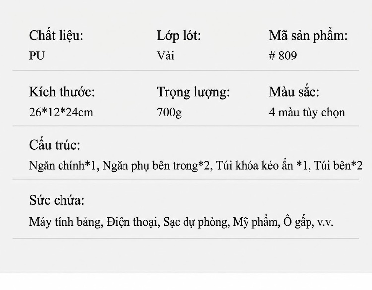 Bộ Túi Xách Nữ 3 Món Da Bóng Thời Trang Hàn Quốc Đựng Vừa A4 Màu Đen, Đỏ, Xanh, Nâu... chi tiết 6