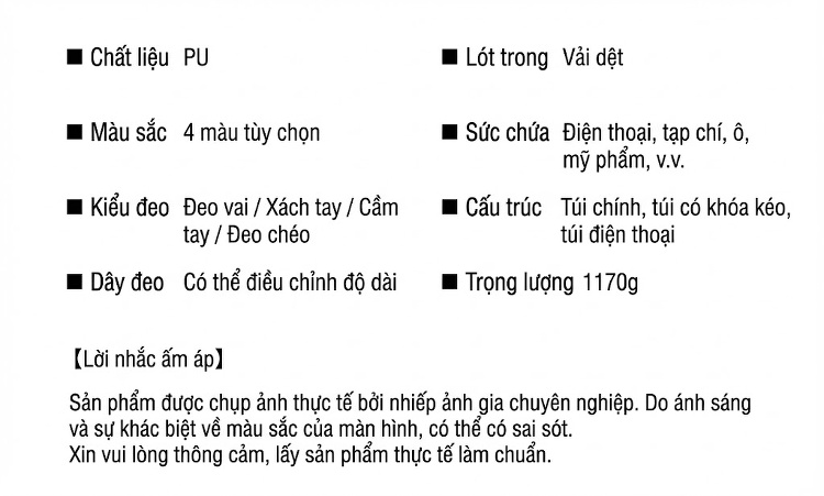 Bộ Túi Xách Nữ Da Bóng 4 Món Đeo Vai Phong Cách Thời Trang Màu Đen, Xanh Navy, Nâu chi tiết 8