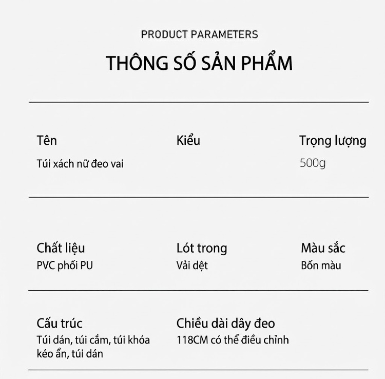 Bộ Túi Xách Nữ Da Bóng Gồm Túi Lớn, Túi Nhỏ, Ví Cầm Tay Phong Cách Đô Thị Màu Đen, Nâu, Đỏ, Xám... chi tiết 4