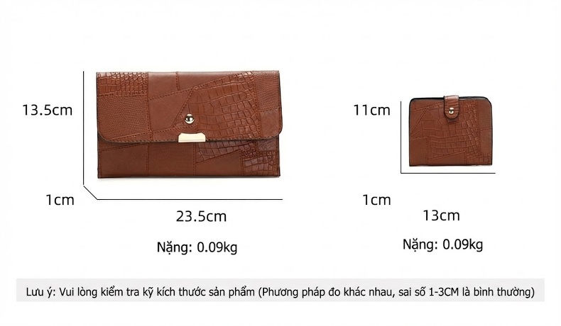 Bộ Túi Xách Nữ Đeo Vai, Đeo Chéo, Xách Tay 3 Chiếc Da Bóng Thời Trang - Nâu, Trắng, Đen chi tiết 16