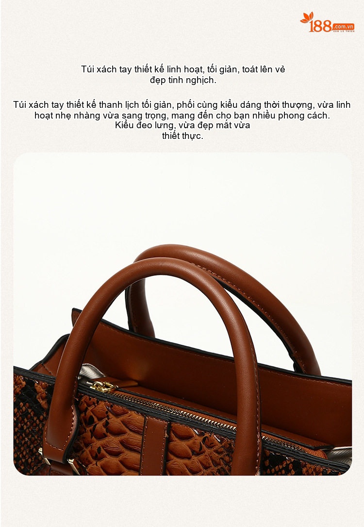 Bộ Túi Xách Nữ Đeo Vai Xách Tay Da Bóng Phong Cách Retro Châu Âu Màu Nâu, Xanh Lá, Đỏ, Đen... chi tiết 8