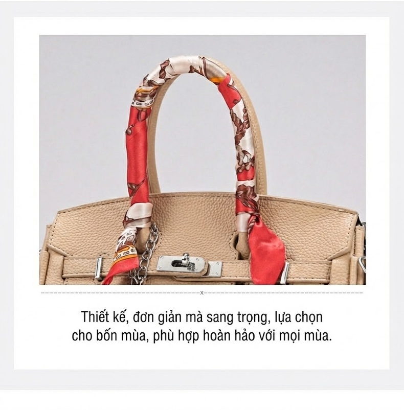 Bộ Túi Xách Tay Nữ Da Bóng Đeo Vai Phong Cách Thời Trang Màu Hồng, Kem, Đen, Xanh... chi tiết 14
