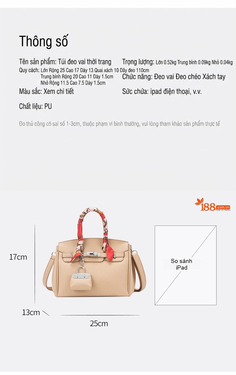 Bộ Túi Xách Tay Nữ Da Bóng Đeo Vai Phong Cách Thời Trang Màu Hồng, Kem, Đen, Xanh... chi tiết 13