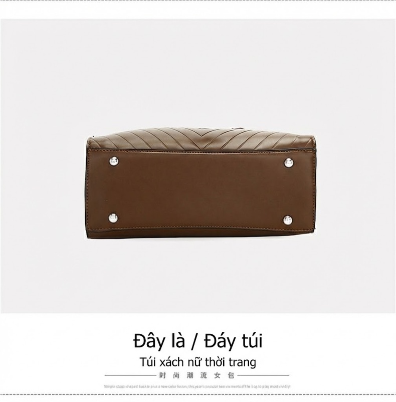 Bộ Túi Xách Tay và Ví Nữ Da Bóng Đeo Vai Kèm Khăn Lụa Lớn Màu Nâu, Kem, Đỏ, Đen... chi tiết 19