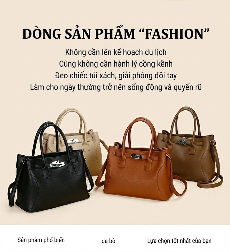 Bộ Túi Xách Tay và Ví Nữ Da Bóng Đeo Vai Thời Trang chi tiết 3