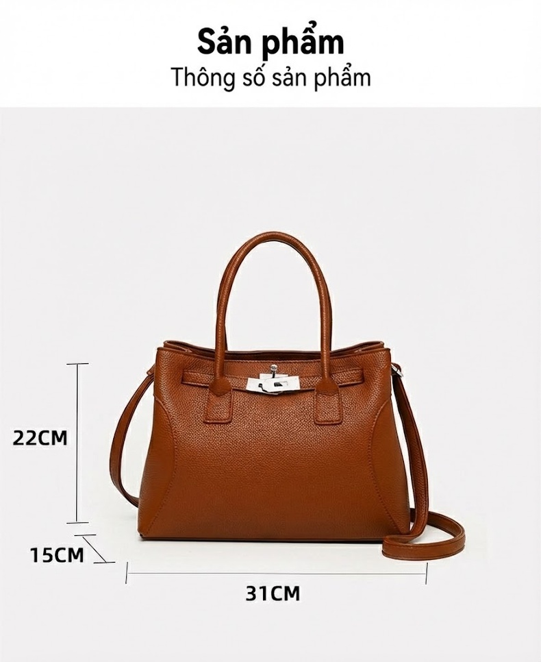 Bộ Túi Xách Tay và Ví Nữ Da Bóng Đeo Vai Thời Trang chi tiết 10