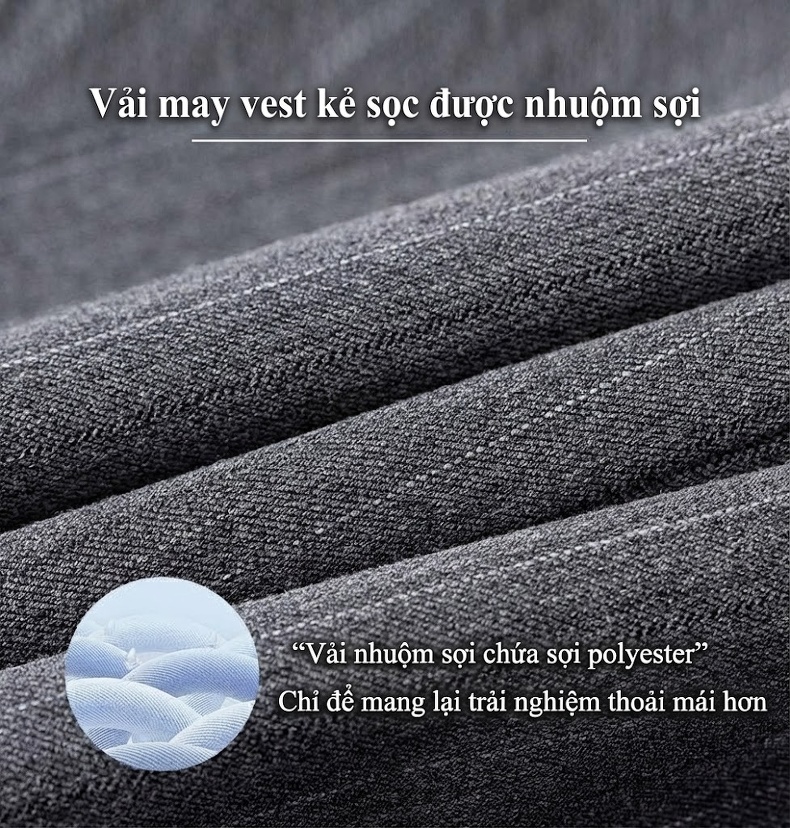 Bộ Vest Công Sở Dài Tay Kẻ Sọc Dáng Ôm Cho Nam và Nữ Màu Xám chi tiết 3